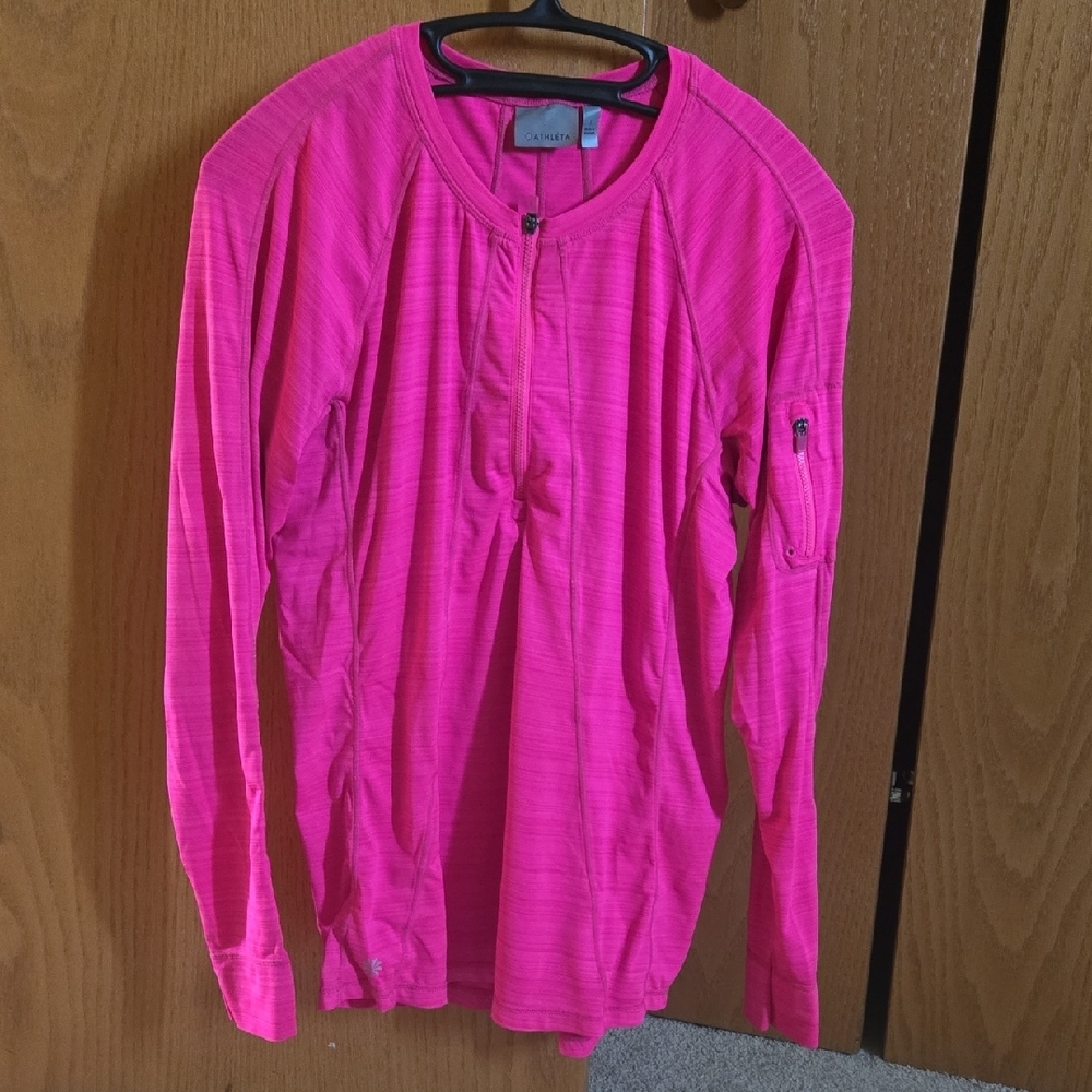 Bright Pink Long Sleeve Athletic Top